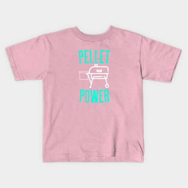 Pellet Power Smoker Design Gn Wh Kids T-Shirt by Preston James Designs